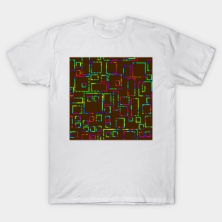 Rainbow Blocks on Brown 5748 T-Shirt